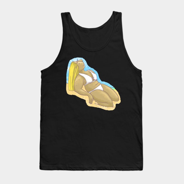 Sitting on the Beach Tank Top by Voxglove